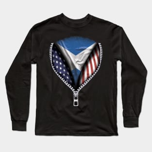 Scottish Flag  Scotland Flag American Flag Zip Down - Gift for Scottish From Scotland Long Sleeve T-Shirt